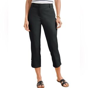 Talbots Black Perfect Skimmer Mid Rise Crop Pants | Size 12